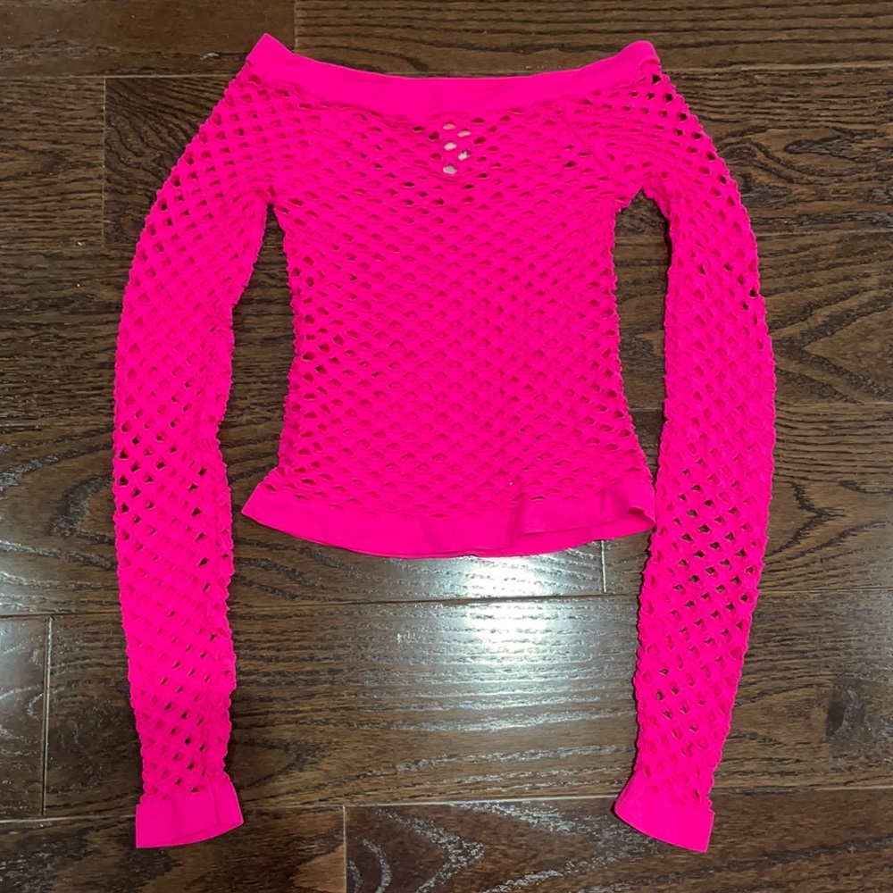 Pink Fishnet Top